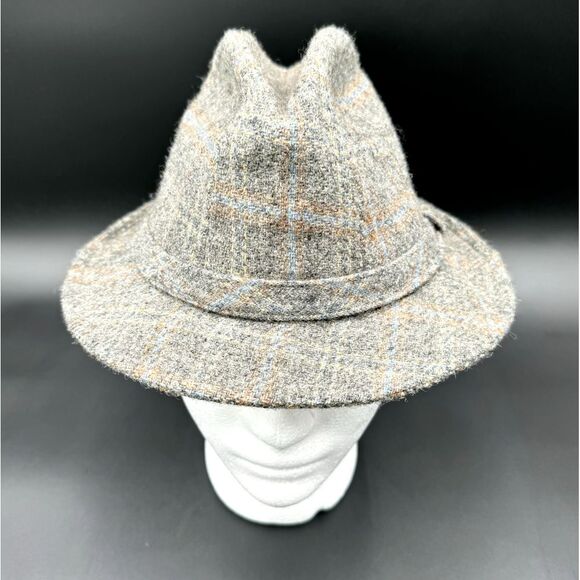 JA MILLER CO Plaid Fedora Small Gray United Hatters Unisex‎ - Picture 1 of 10